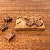 Mid-century Scandinavian teak dice game from the 1960s.