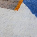 Handmade rug blue, orange, pink, gray, white 250cmx150cm colorful