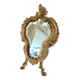 Small vintage 19th century mirror or hand mirror, bronze, beveled glass, baroque, rococo style.