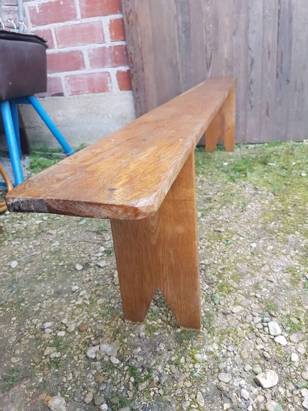 Ancien banc en bois massif vintage