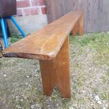 Ancien banc en bois massif vintage