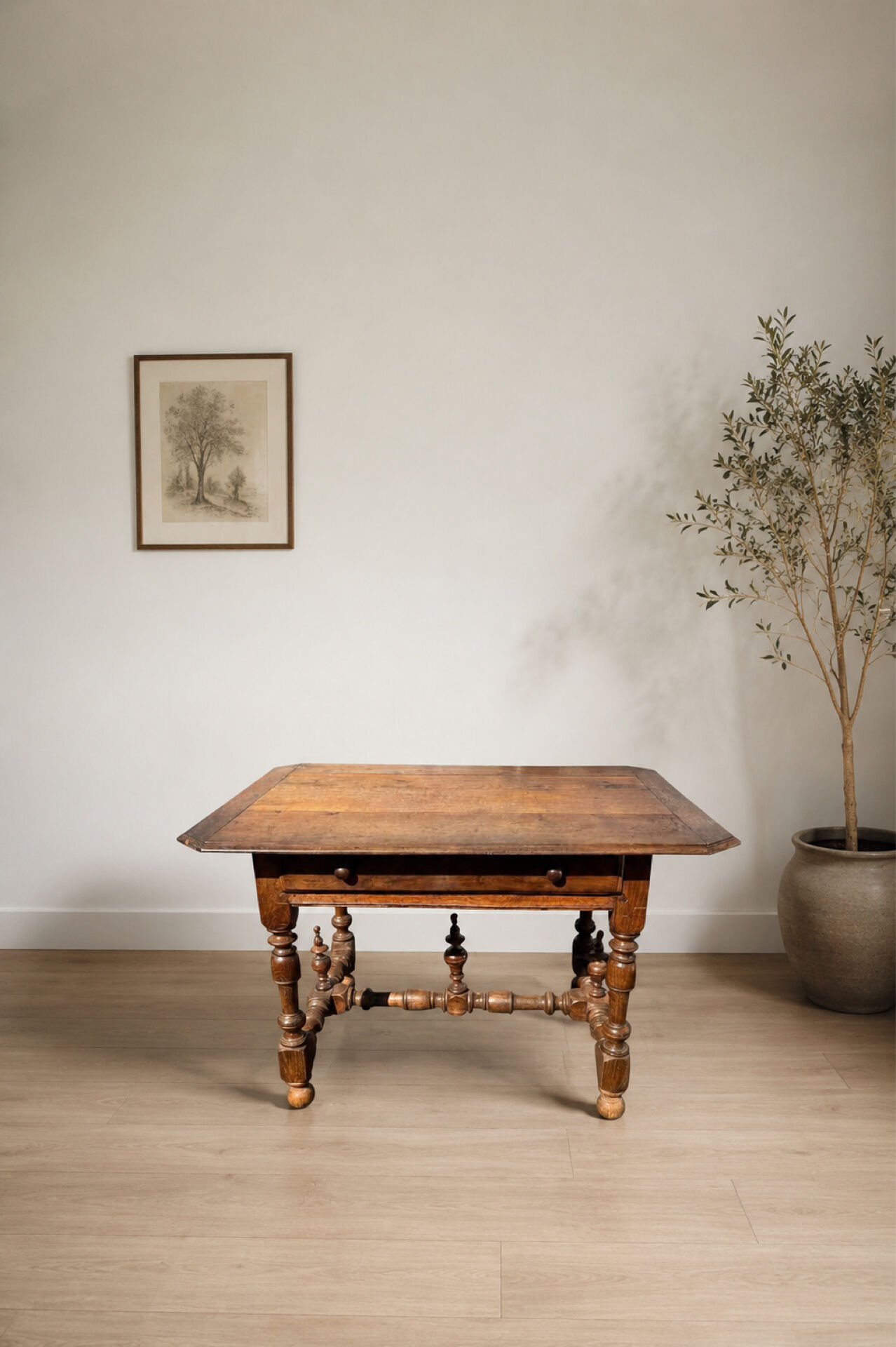 Writing table/desk Louis XIV light oak 18th century
