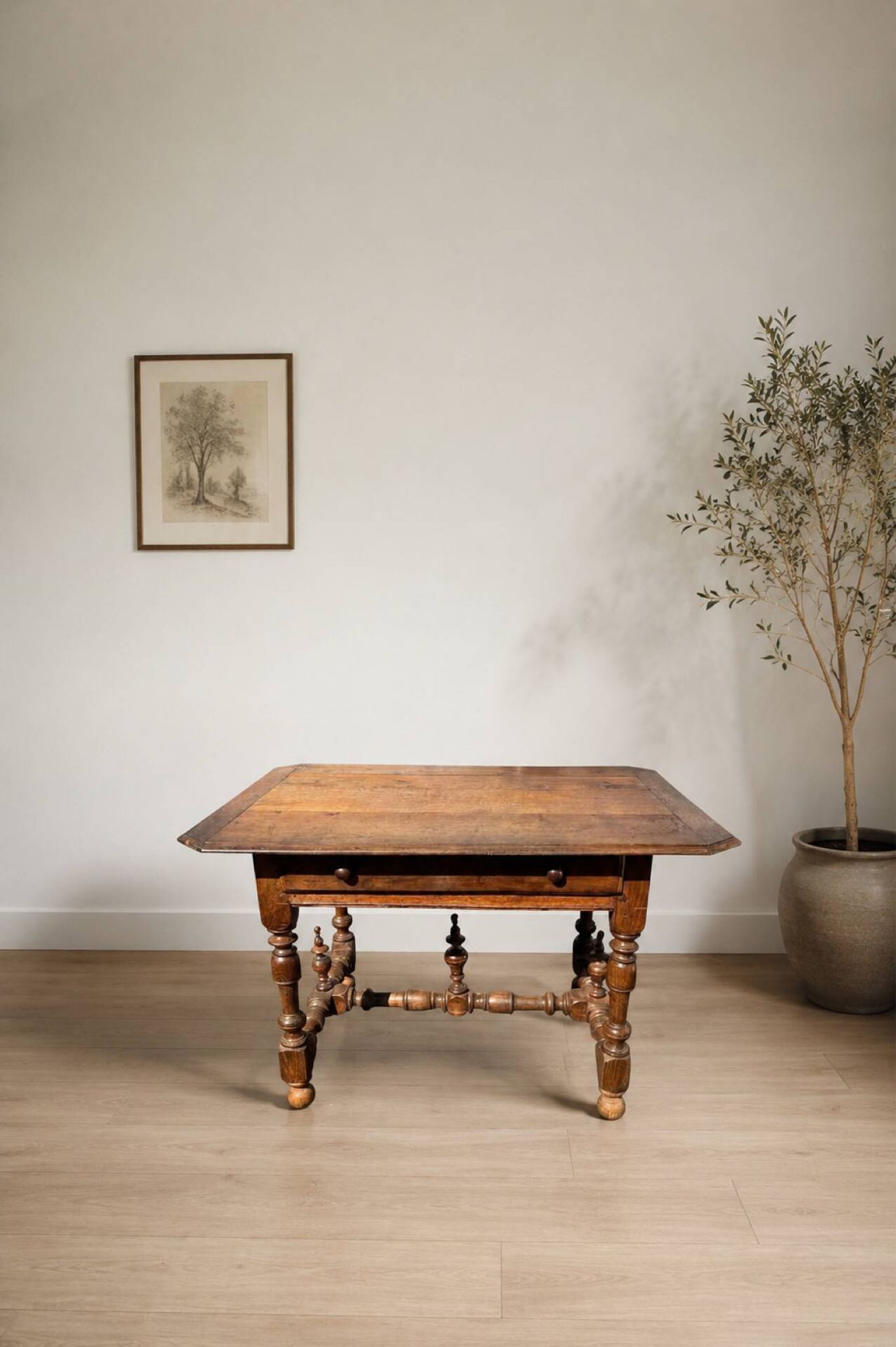 Writing table/desk Louis XIV light oak 18th century