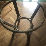 Glass and rattan table
