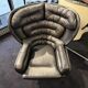 Elda Chair, Joe Colombo, Comfort, Black and Creme, Italy, circa 1970