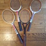 4 vintage wooden tennis rackets