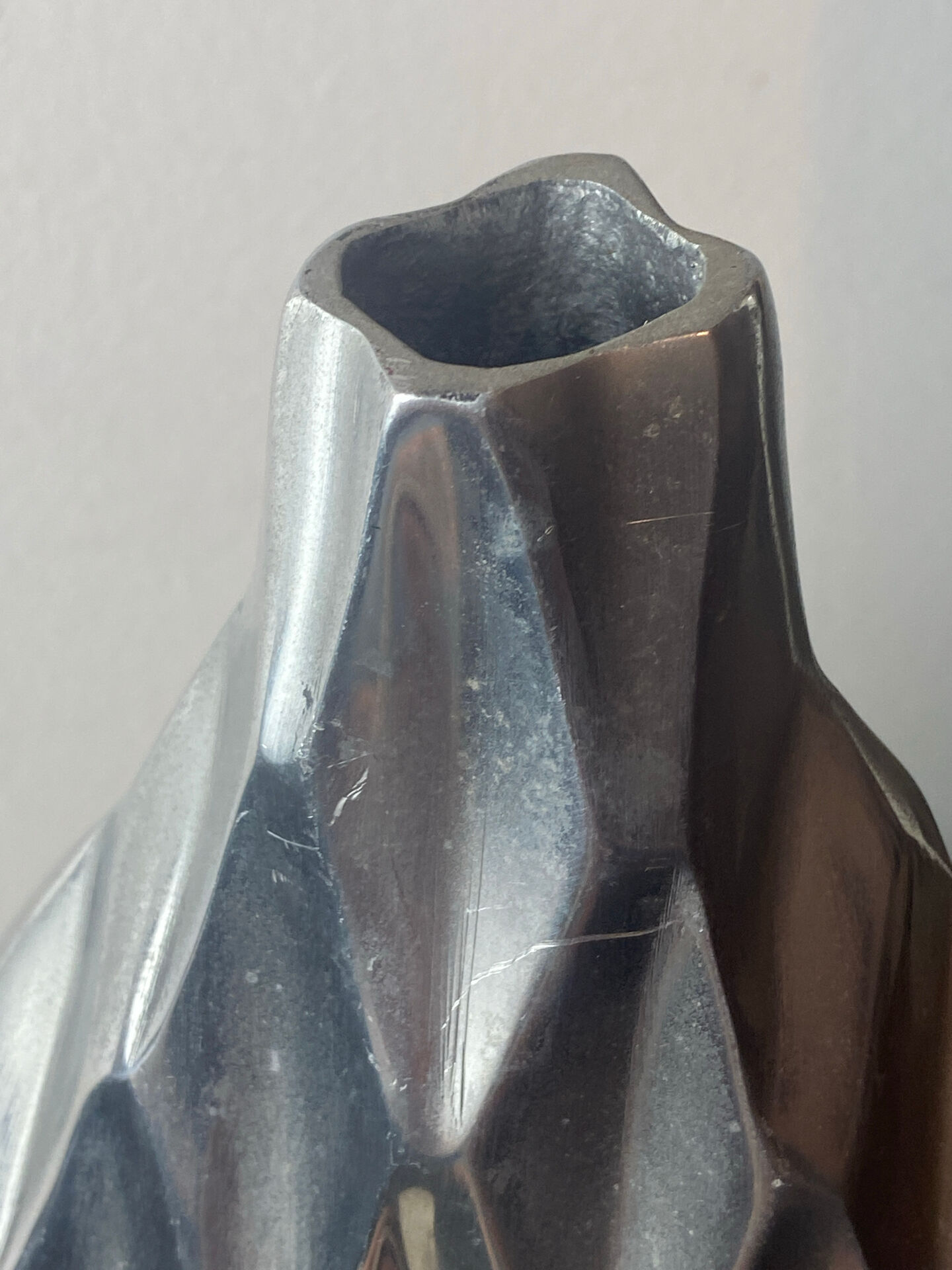 Brushed aluminium vase