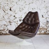 F588 armchair in leather by Geoffrey Harcourt for Artifort, 1960