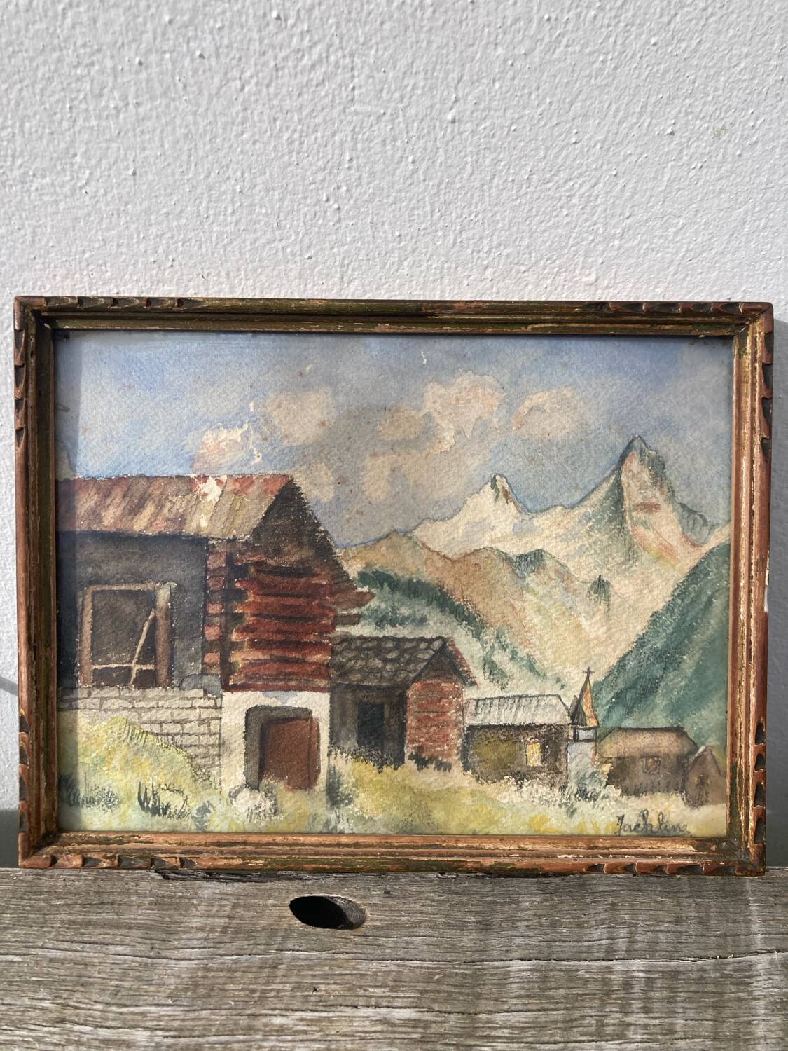 Tableau aquarelle sur papier de montagne