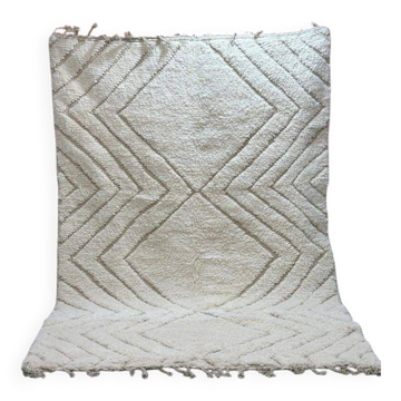 Tapis marocain berbère blanc décoré 200cmx300cm