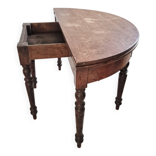 Table demi lune bois massif