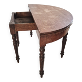 Half-moon table made of solid wood.