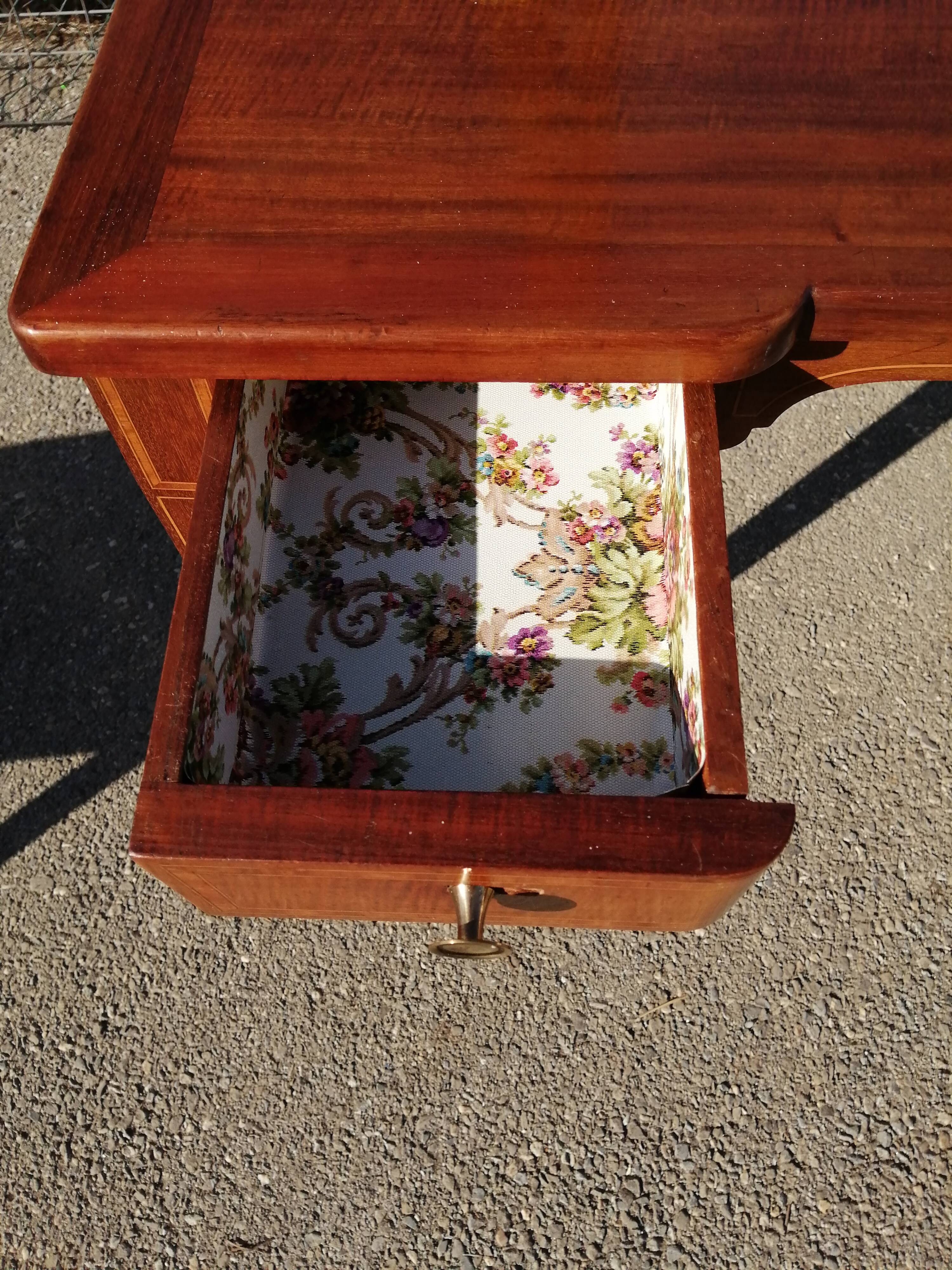 Coiffeuse et chaise en acajou blond Art Déco 1930