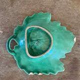 Vine leaf dish in Sarreguemines slip