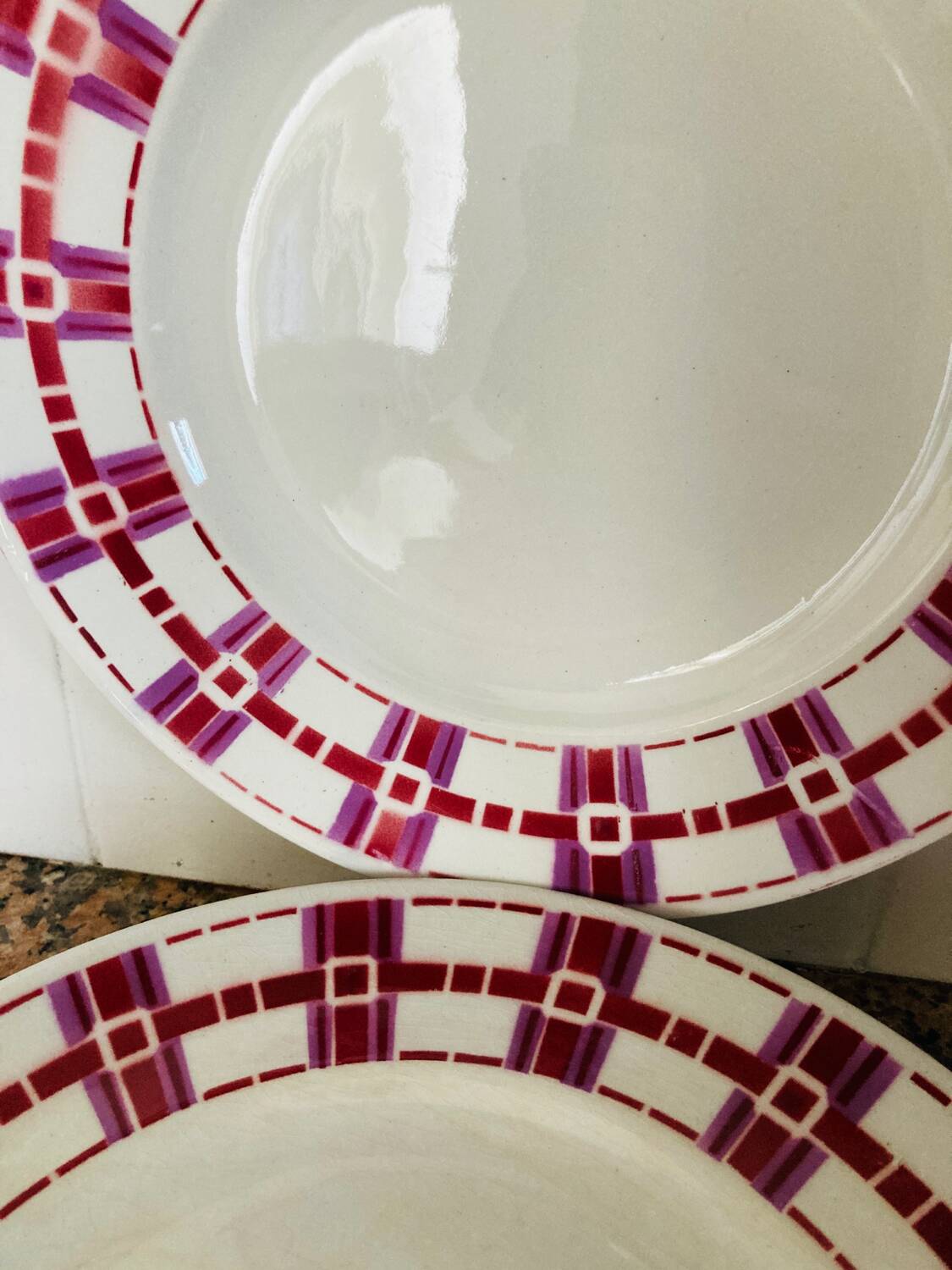 X6 Stuart Moulins des loups France flat plates - vintage-retro-kitchen