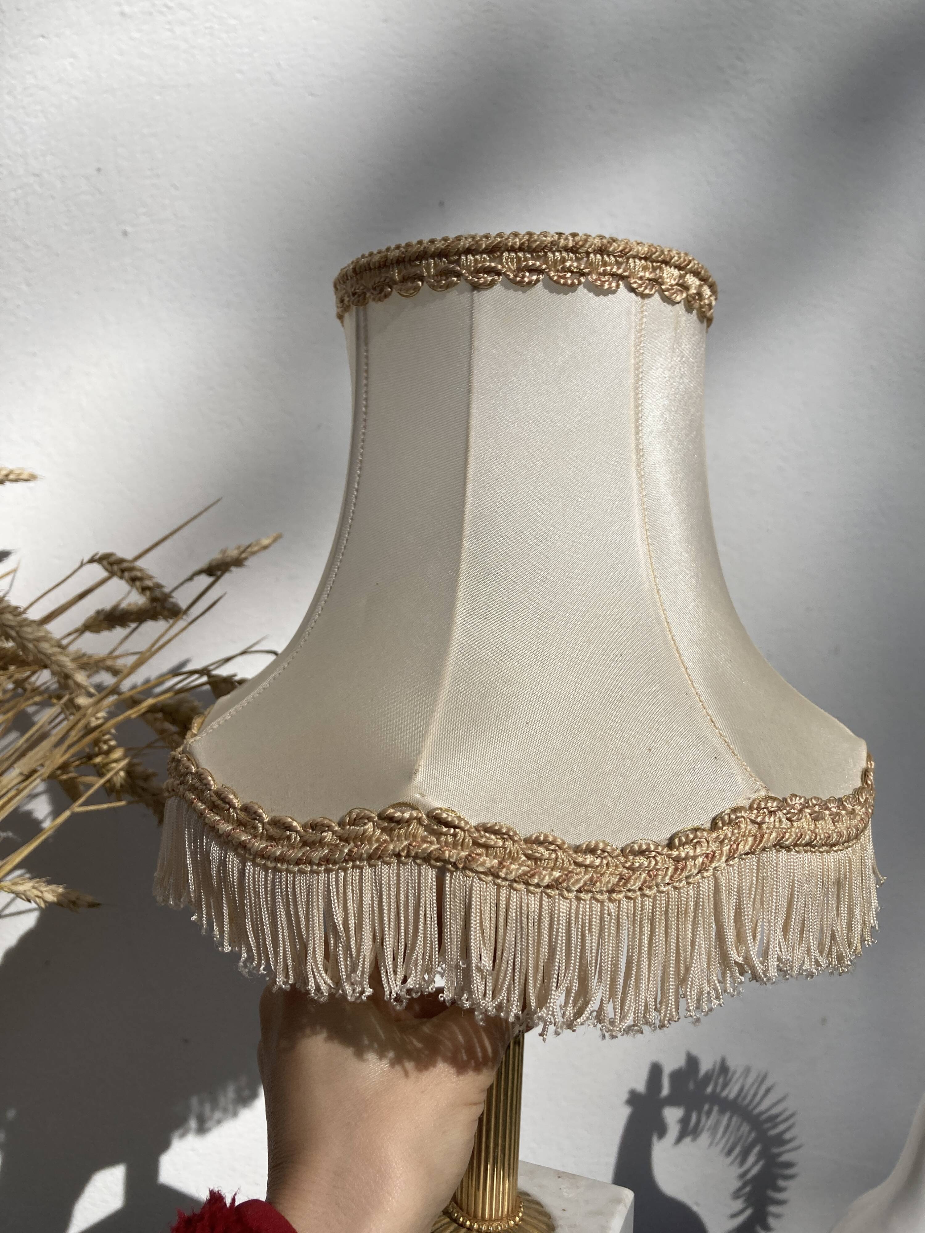 Marble table lamp and antique golden column