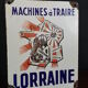 Plaque émaillée " Machine à traire Lorraine"  vintage 50