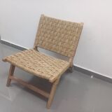 Chair woven from palm leaves