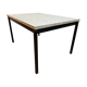 Table italienne en laiton travertin et acier ou table basse, années 1960