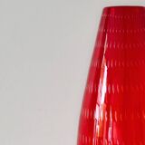 Murano - clear red vase - bullicante technique - mcm 1950s 1960s - contemporary design