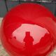 Wofi Leuchten red glass ball lamp from the 90s
