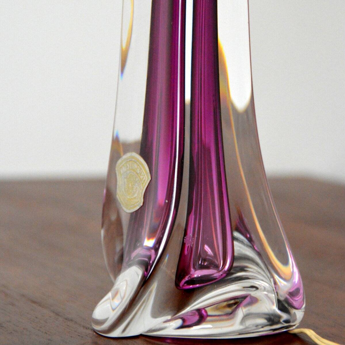 Vintage 1960s Val St-Lambert Belgium Crystal Table Lamp