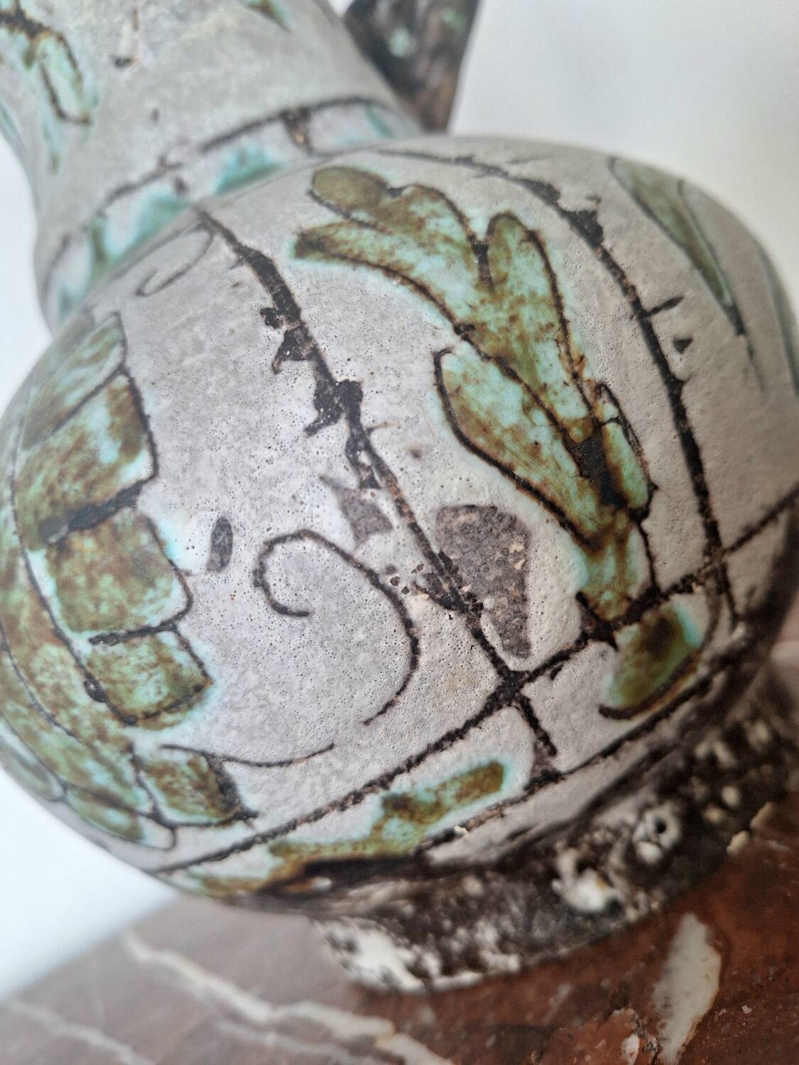 Jerome Massier Vallauris vintage vase, antique ceramic pitcher