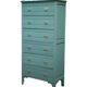 Old grey green high chest of drawers H160