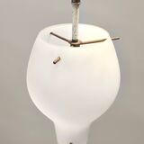 Lampadaire expérimental rare en laiton, aluminium et verre par Arredoluce, Italie