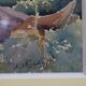 Watercolor Signed Emile Rondinet, woman resting in a Framed Garden