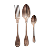 Silver metal cutlery set