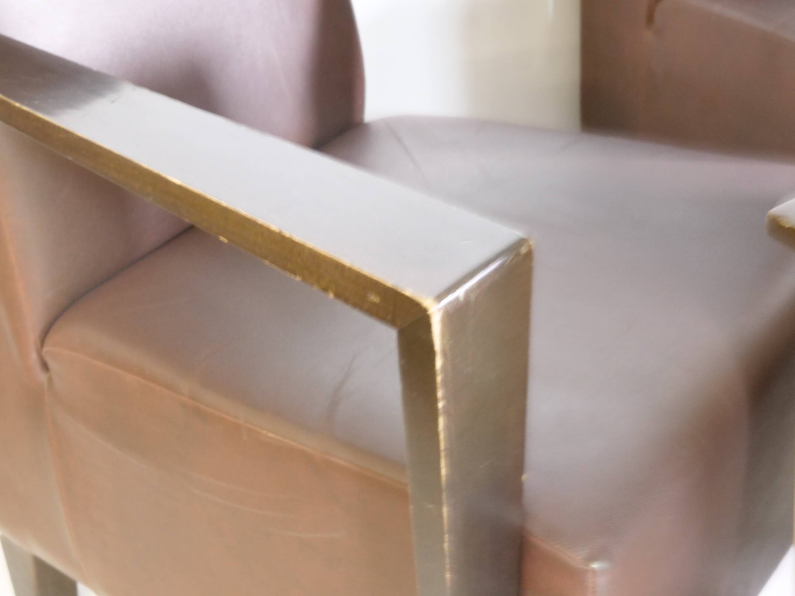 Franz Fertig Dresden leather armchair design, set of 5, 1960s