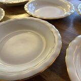 6 Limoges porcelain soup plates signed P. Dessagne in very good condition