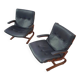 2 x leather lounge chairs