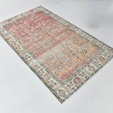 Red & Orange Floral Pattern Persian Rug, 119x200Cm