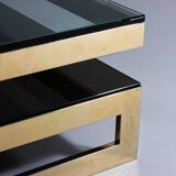 Table Basse Plaquée Or en Forme de G de Belgochrom, 1970s