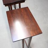 Art Deco Nesting Tables in Mahogany Veneer, 1930s, Czechoslovakia