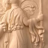 Bas-relief, museum replica, dancing maenad, ancient Greece, handmade plaster cast