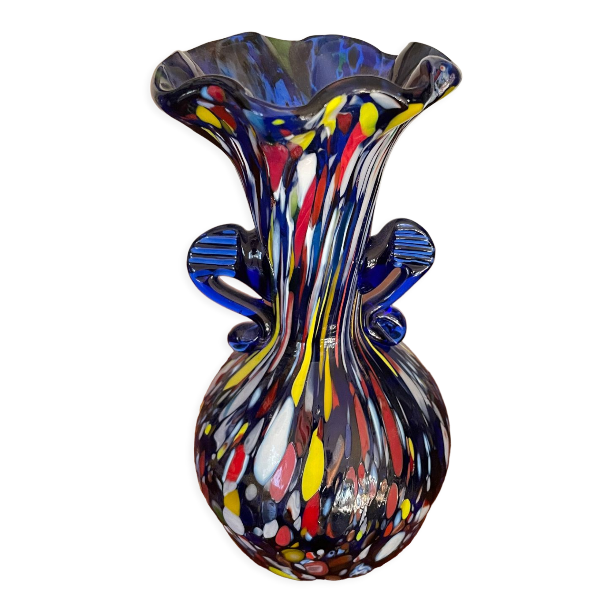 Multicolored Murano vase circa 1940