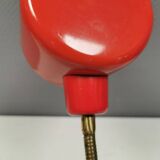 Swedish Elidus table lamp in red with adjustable brass swan neck 1970-80s