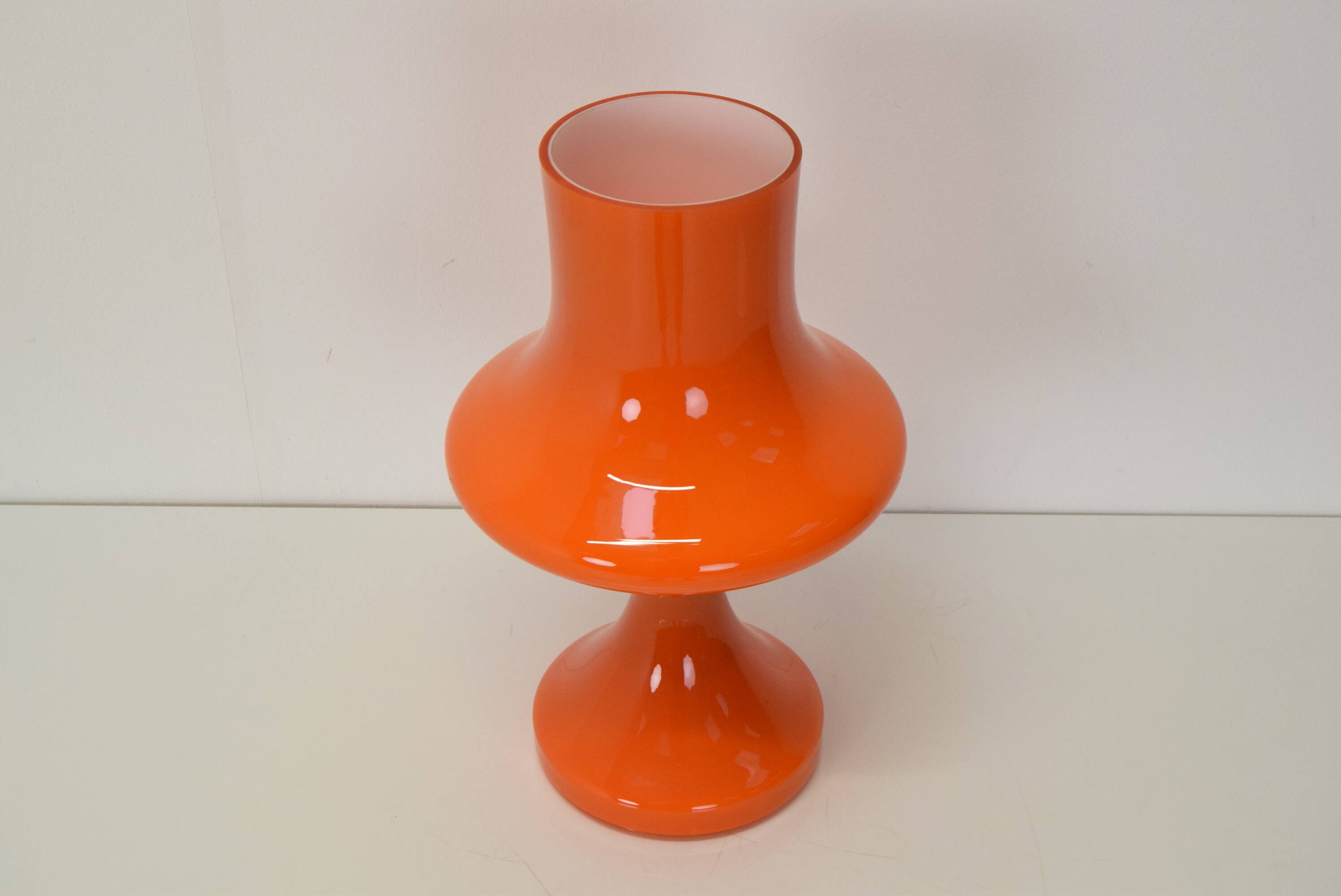 Large glass table lamp, by Stepan Tabery for OPP Jihlava, 1970's.