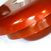 Layered metal pendant light with candy apple lacquer, Sweden 1970s