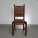 6 x Brutalist solid oak chairs mid century