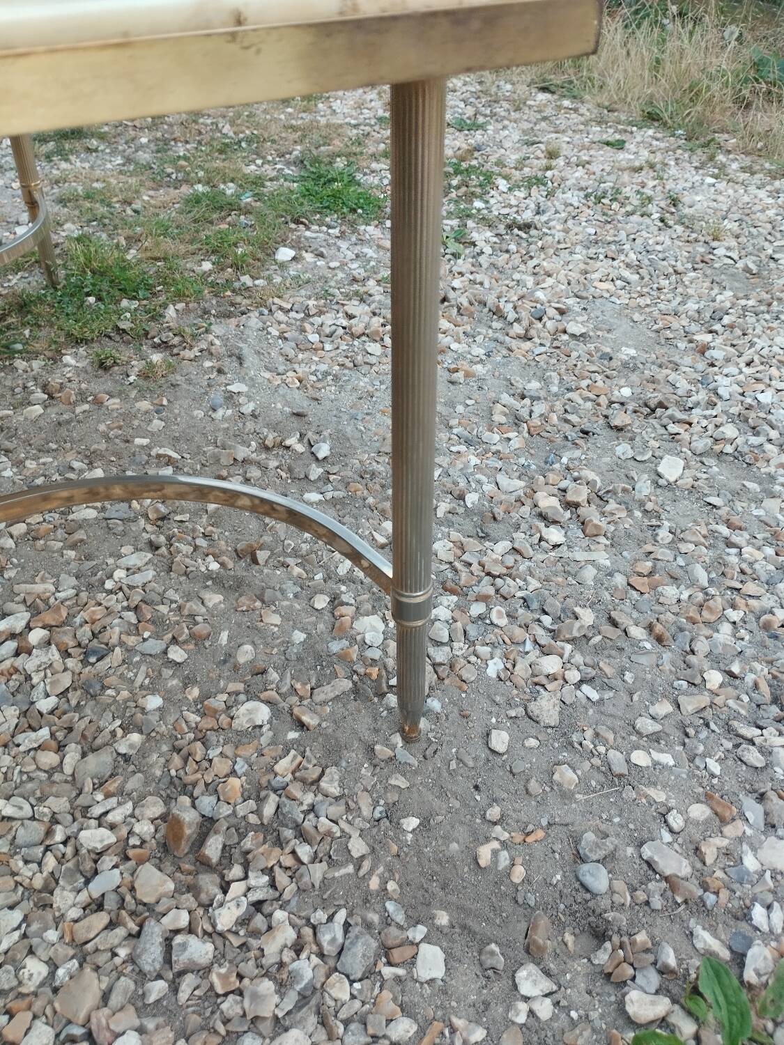 Antique vintage coffee table with marble top