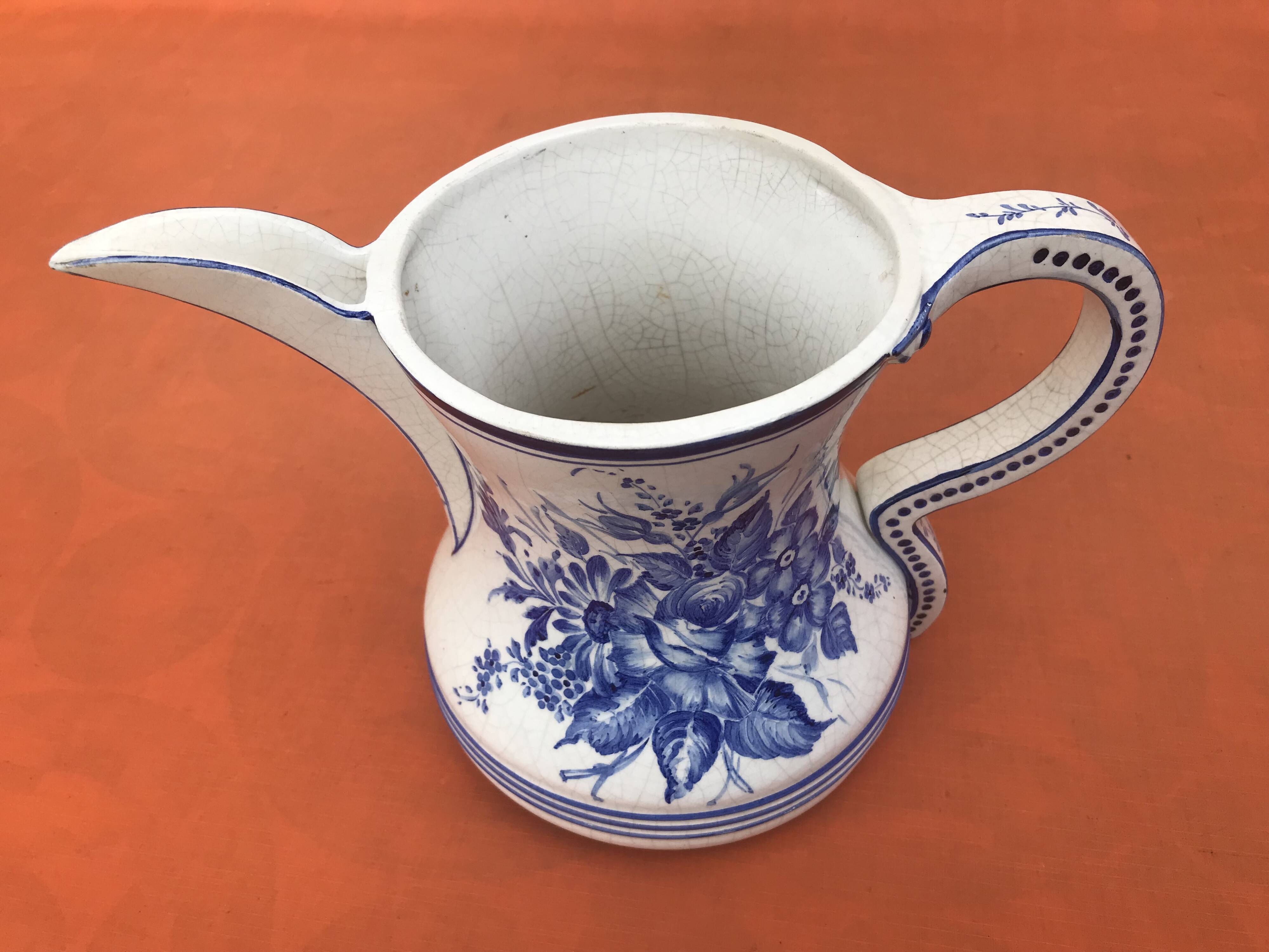 Pitcher / Vase floral decoration Bassano Ceramics