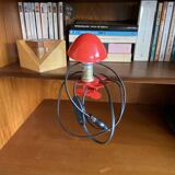 Small mushroom clip-on spotlight, portable night light in red metal