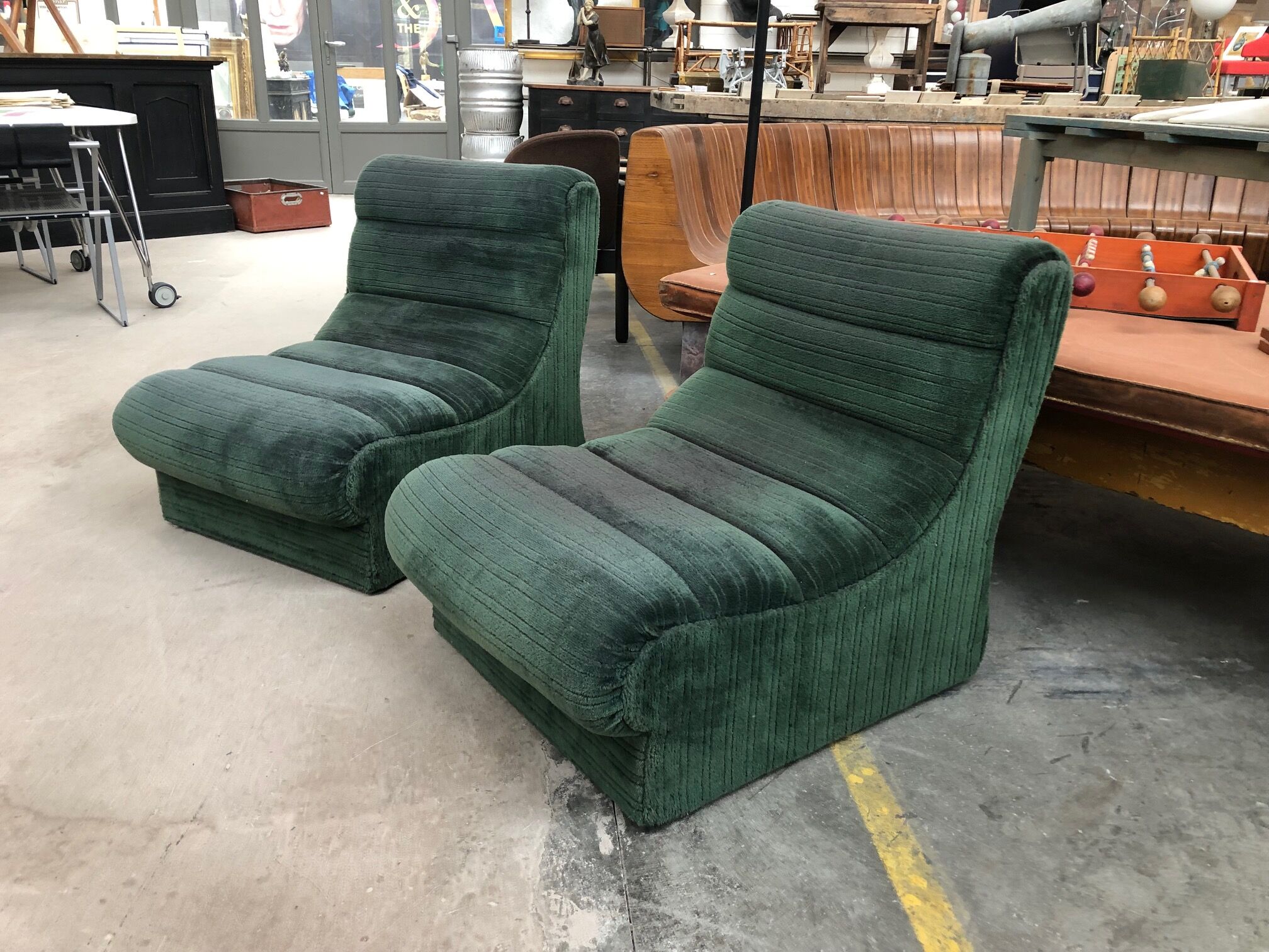 Pair of 70s velvet heaters