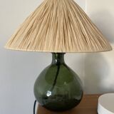 Glass lamp and natural rafia madame stoltz