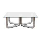 70s design chrome tubular coffee table