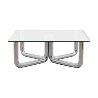 70s design chrome tubular coffee table